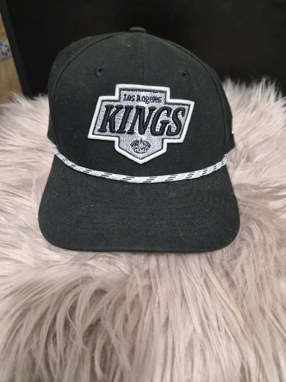 New Era Los Angeles Kings Black and White Rope-Trim Kids Cap